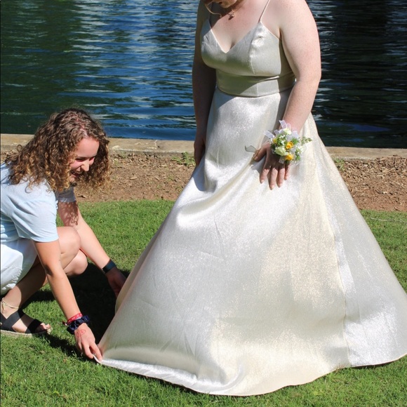 Gold Prom Dress UNALTERED - Picture 2 of 4